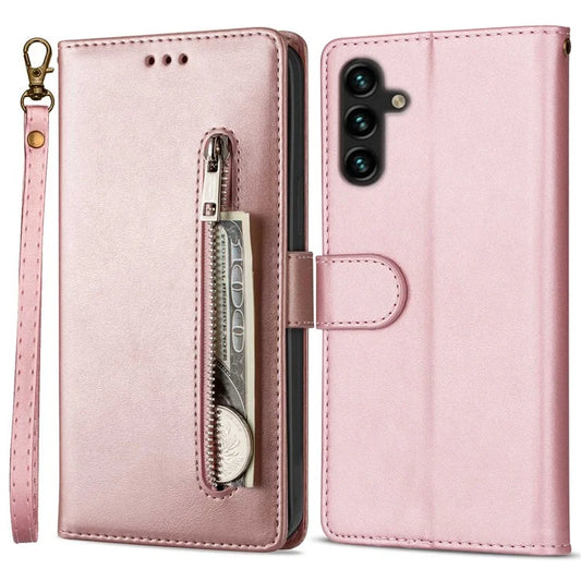 For Samsung Galaxy A05s 4G Leather Case Zipper Pocket Phone Cover with Wallet Stand