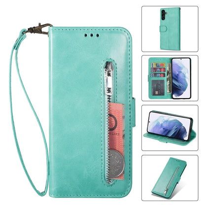 For Samsung Galaxy A05s 4G Leather Case Zipper Pocket Phone Cover with Wallet Stand