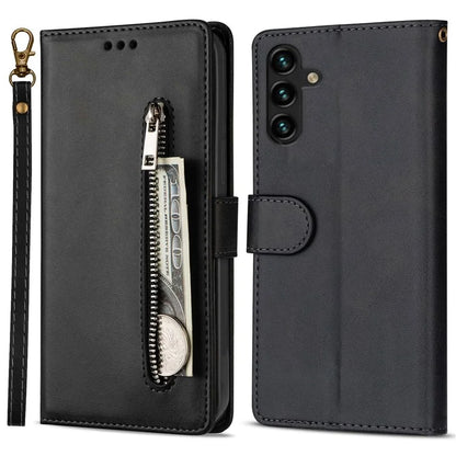 For Samsung Galaxy A05s 4G Leather Case Zipper Pocket Phone Cover with Wallet Stand