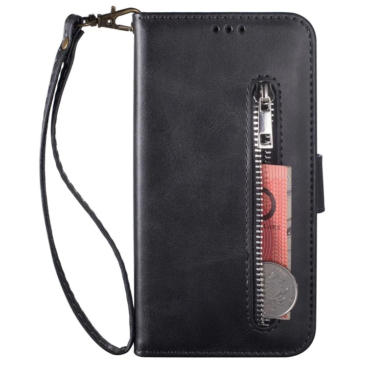 For Samsung Galaxy A05s 4G Leather Case Zipper Pocket Phone Cover with Wallet Stand