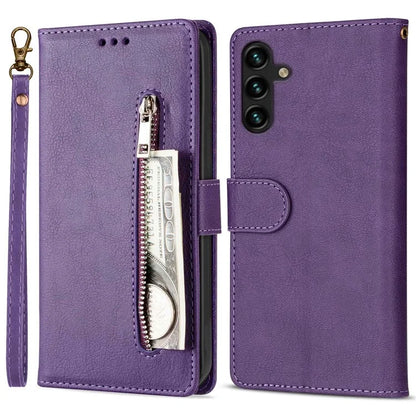 For Samsung Galaxy A05s 4G Leather Case Zipper Pocket Phone Cover with Wallet Stand