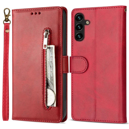 For Samsung Galaxy A05s 4G Leather Case Zipper Pocket Phone Cover with Wallet Stand