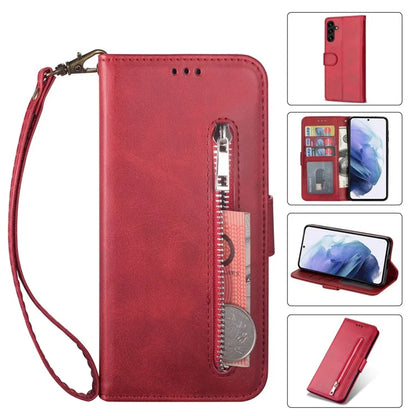 For Samsung Galaxy A05s 4G Leather Case Zipper Pocket Phone Cover with Wallet Stand
