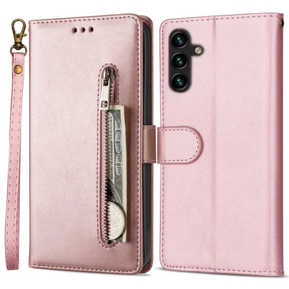 For Samsung Galaxy A24 4G (162.1 x 77.6 x 8.3mm) Case PU Leather Zipper Wallet Phone Cover