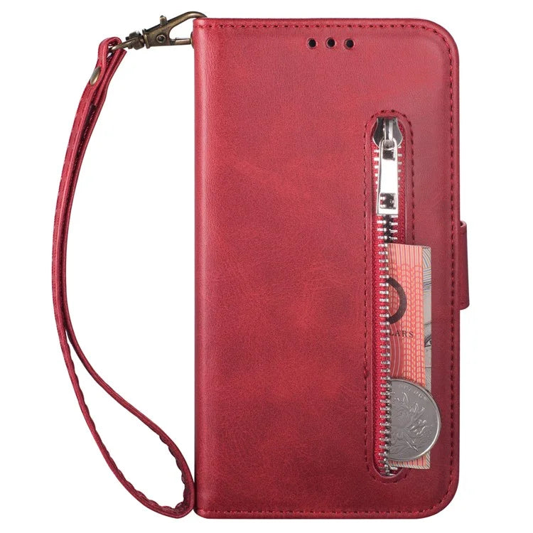 For Samsung Galaxy A24 4G (162.1 x 77.6 x 8.3mm) Case PU Leather Zipper Wallet Phone Cover