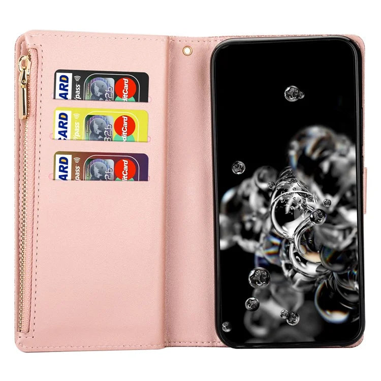 For Samsung Galaxy A05s 4G Leather Case Glittery Phone Cover with Zipper Wallet