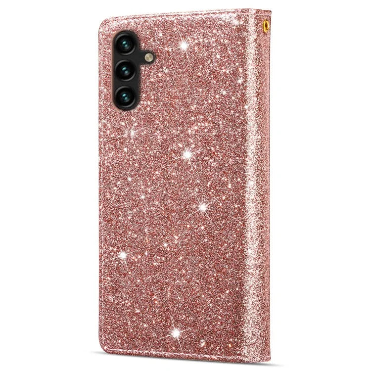 For Samsung Galaxy A05s 4G Leather Case Glittery Phone Cover with Zipper Wallet