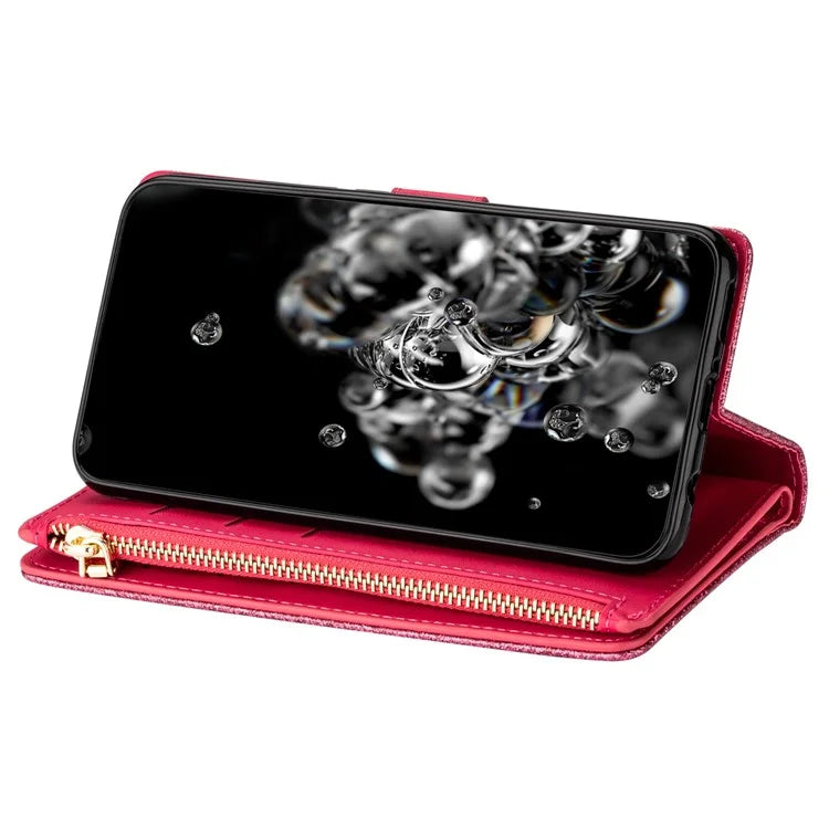 For Samsung Galaxy A05s 4G Leather Case Glittery Phone Cover with Zipper Wallet