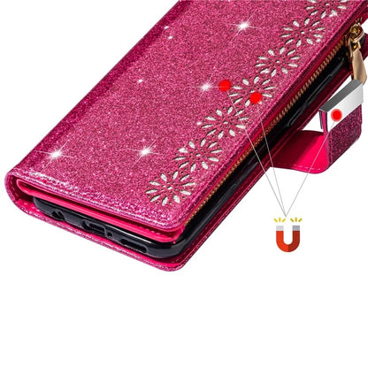 For Samsung Galaxy A05s 4G Leather Case Glittery Phone Cover with Zipper Wallet