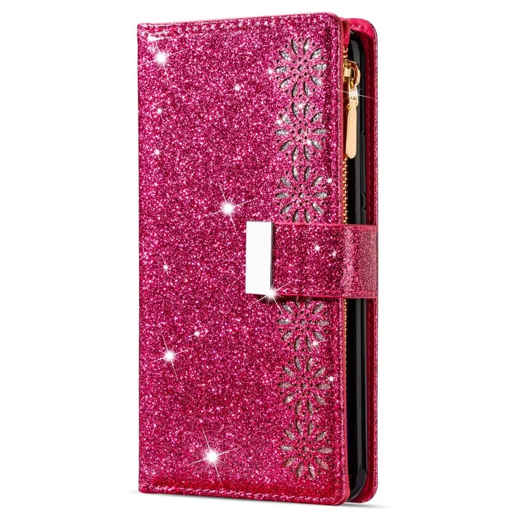 For Samsung Galaxy A05s 4G Leather Case Glittery Phone Cover with Zipper Wallet