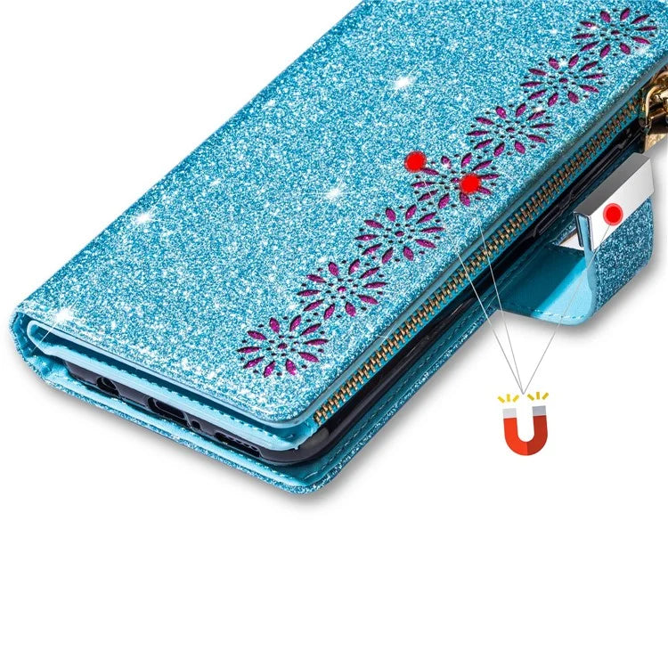 For Xiaomi Redmi Note 13 Pro 5G / Poco X6 5G Case Leather Phone Cover Glitter Surface