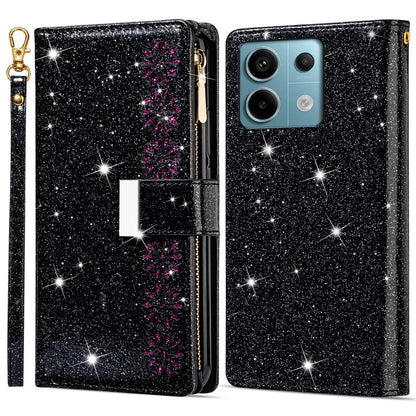 For Xiaomi Redmi Note 13 Pro 5G / Poco X6 5G Case Leather Phone Cover Glitter Surface