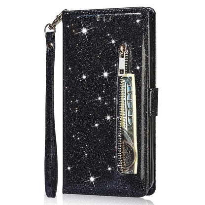 For Xiaomi Redmi Note 13 Pro 5G / Poco X6 5G Case Glitter Zipper Leather Cover with Wallet