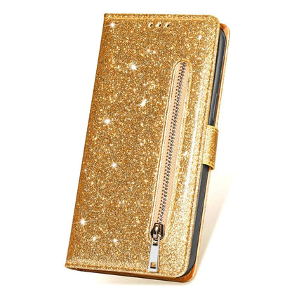 For Xiaomi Redmi Note 13 Pro 5G / Poco X6 5G Case Glitter Zipper Leather Cover with Wallet