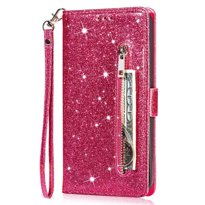 For Xiaomi Redmi Note 13 Pro 5G / Poco X6 5G Case Glitter Zipper Leather Cover with Wallet