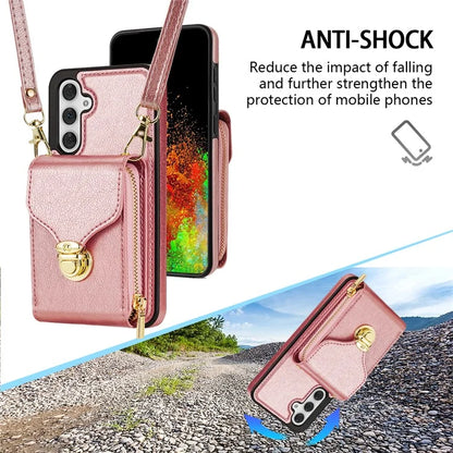 For Samsung Galaxy S23 FE Case Card Holder Zipper Phone Bag Leather+TPU Cover