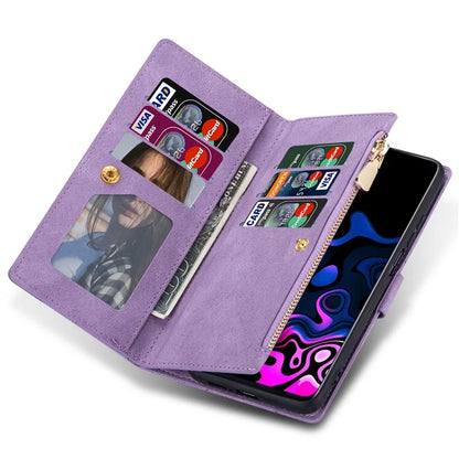 For Xiaomi Redmi Note 13 Pro 5G / Poco X6 5G Cell Phone Cases Color Splicing Zipper Pocket Cover