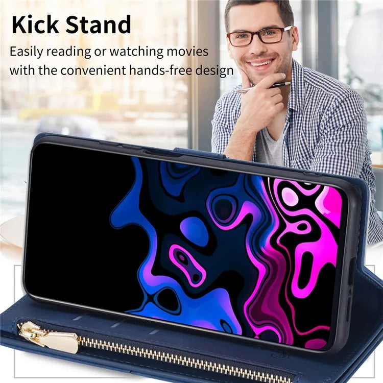 For Xiaomi Redmi Note 13 Pro 5G / Poco X6 5G Cell Phone Cases Color Splicing Zipper Pocket Cover