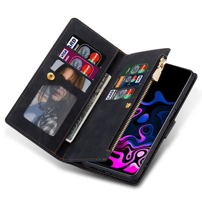 For Xiaomi Redmi Note 13 Pro 5G / Poco X6 5G Cell Phone Cases Color Splicing Zipper Pocket Cover
