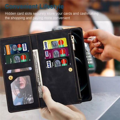 For Xiaomi Redmi Note 13 Pro 5G / Poco X6 5G Cell Phone Cases Color Splicing Zipper Pocket Cover