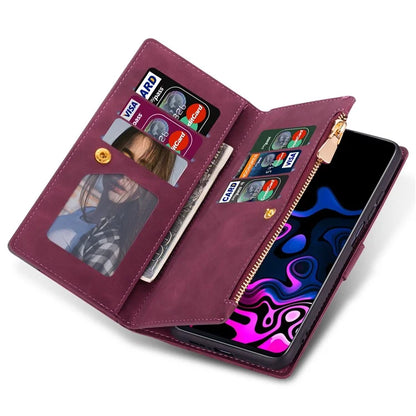 For Xiaomi Redmi Note 13 Pro 5G / Poco X6 5G Cell Phone Cases Color Splicing Zipper Pocket Cover