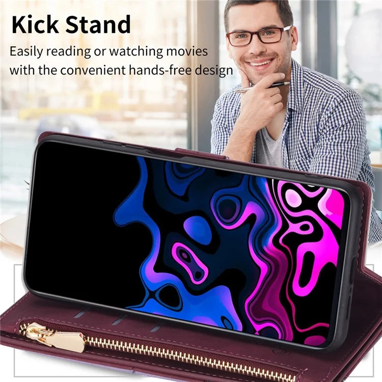 For Xiaomi Redmi Note 13 Pro 5G / Poco X6 5G Cell Phone Cases Color Splicing Zipper Pocket Cover