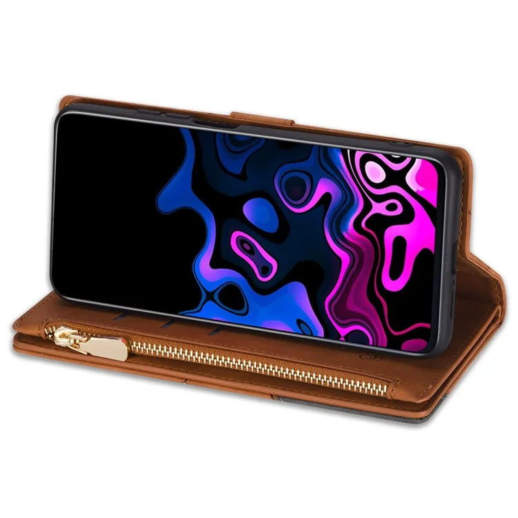 For Xiaomi Redmi Note 13 Pro 5G / Poco X6 5G Cell Phone Cases Color Splicing Zipper Pocket Cover