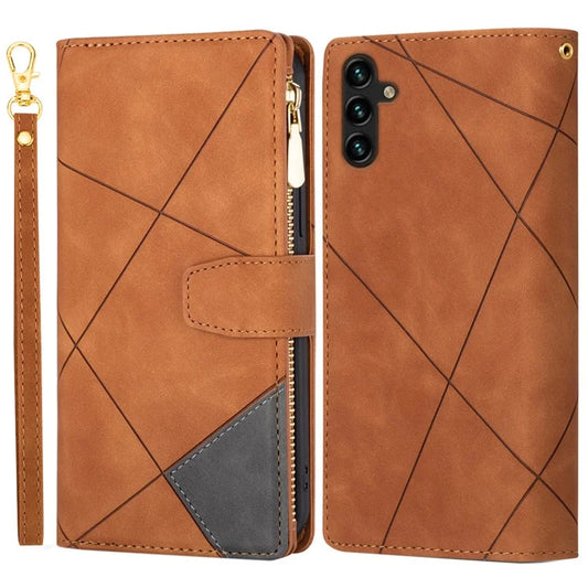 For Samsung Galaxy A25 5G (Global) (161.0 x 76.5 x 8.3mm) Leather Case Color Splicing Wallet Cover