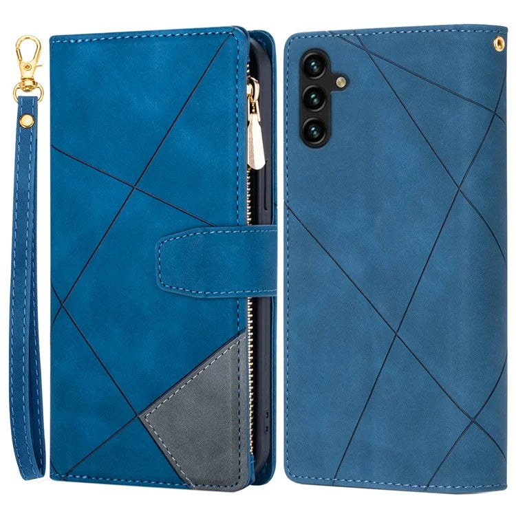 For Samsung Galaxy A25 5G (Global) (161.0 x 76.5 x 8.3mm) Leather Case Color Splicing Wallet Cover