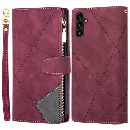 For Samsung Galaxy A25 5G (Global) (161.0 x 76.5 x 8.3mm) Leather Case Color Splicing Wallet Cover