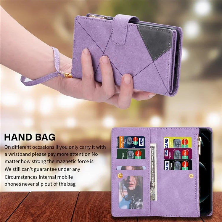 For Samsung Galaxy A25 5G (Global) (161.0 x 76.5 x 8.3mm) Leather Case Color Splicing Wallet Cover