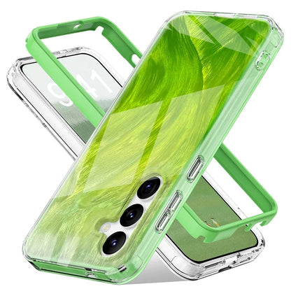 For Samsung Galaxy S24+ Cell Phone Case PC+TPU Shockproof Gradient Feather Cover