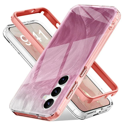 For Samsung Galaxy S24+ Cell Phone Case PC+TPU Shockproof Gradient Feather Cover
