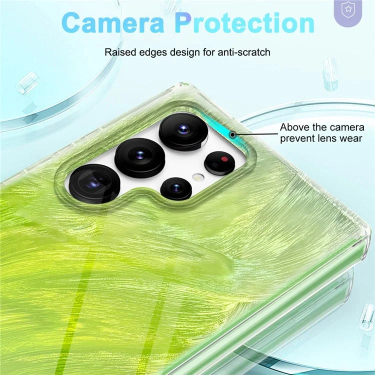For Samsung Galaxy S24 Ultra Cell Phone Case Gradient Feather PC+TPU Shell