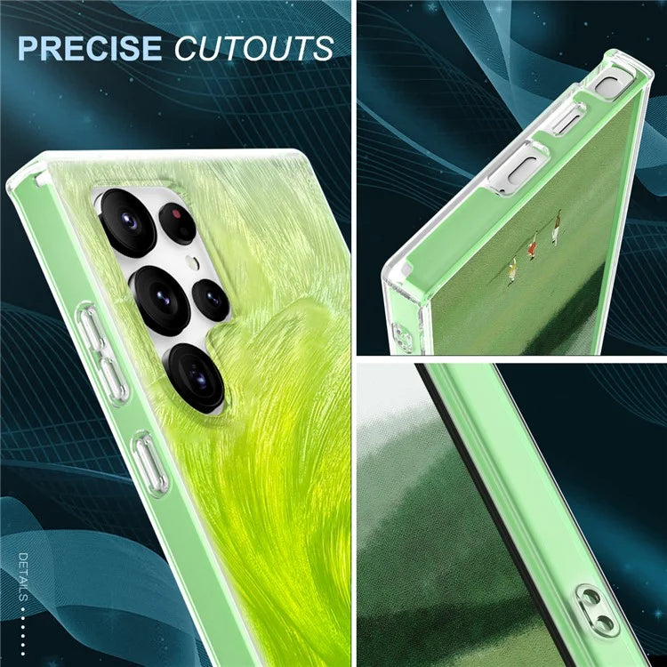 For Samsung Galaxy S24 Ultra Cell Phone Case Gradient Feather PC+TPU Shell