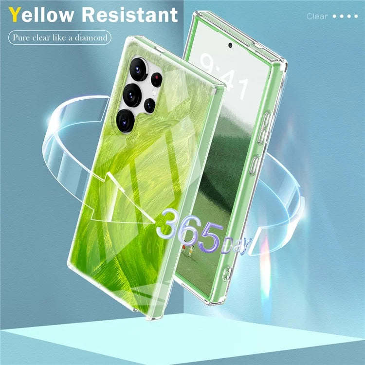 For Samsung Galaxy S24 Ultra Cell Phone Case Gradient Feather PC+TPU Shell