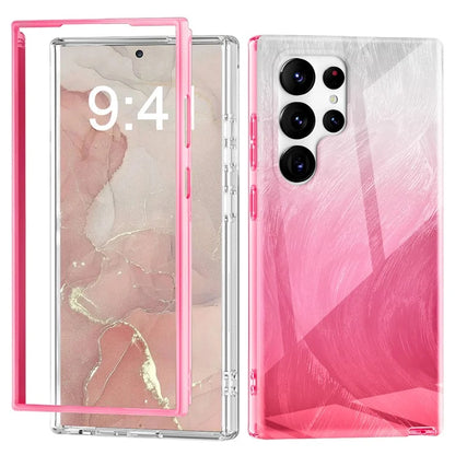 For Samsung Galaxy S24 Ultra Cell Phone Case Gradient Feather PC+TPU Shell