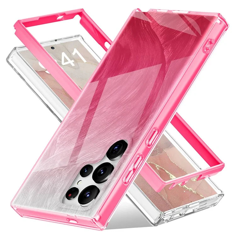 For Samsung Galaxy S24 Ultra Cell Phone Case Gradient Feather PC+TPU Shell