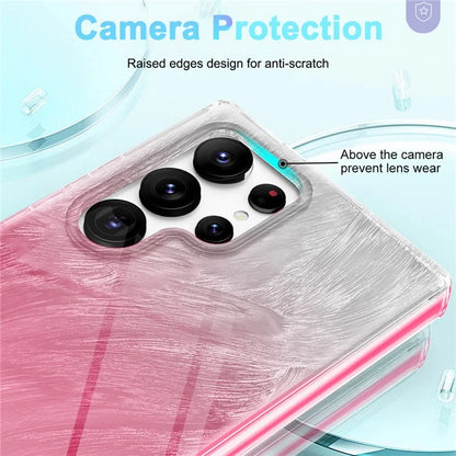 For Samsung Galaxy S24 Ultra Cell Phone Case Gradient Feather PC+TPU Shell