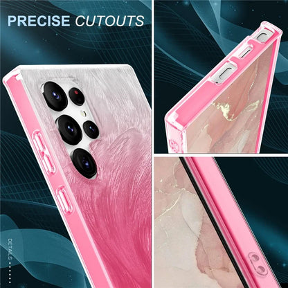 For Samsung Galaxy S24 Ultra Cell Phone Case Gradient Feather PC+TPU Shell
