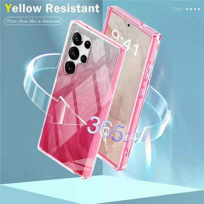 For Samsung Galaxy S24 Ultra Cell Phone Case Gradient Feather PC+TPU Shell