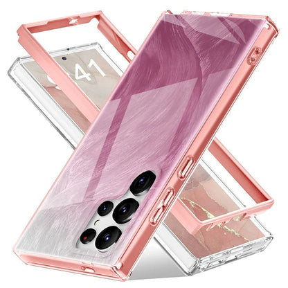 For Samsung Galaxy S24 Ultra Cell Phone Case Gradient Feather PC+TPU Shell