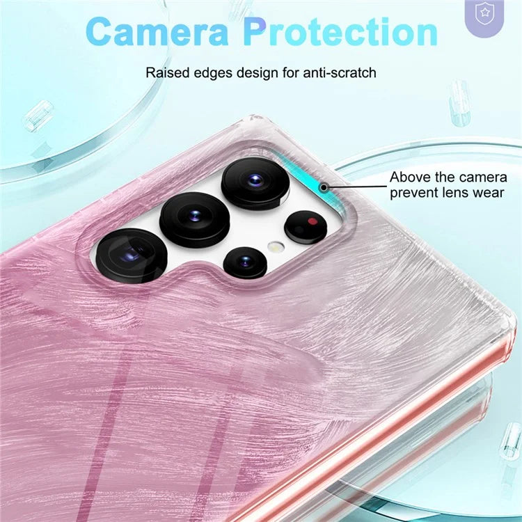 For Samsung Galaxy S24 Ultra Cell Phone Case Gradient Feather PC+TPU Shell