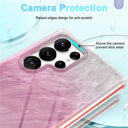 For Samsung Galaxy S24 Ultra Cell Phone Case Gradient Feather PC+TPU Shell