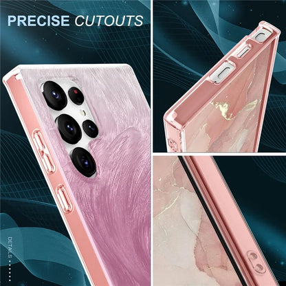 For Samsung Galaxy S24 Ultra Cell Phone Case Gradient Feather PC+TPU Shell
