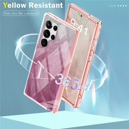 For Samsung Galaxy S24 Ultra Cell Phone Case Gradient Feather PC+TPU Shell