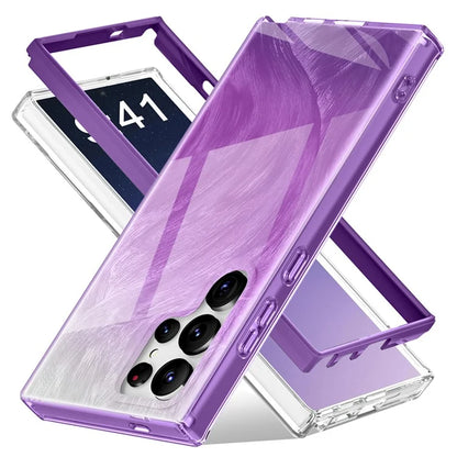 For Samsung Galaxy S24 Ultra Cell Phone Case Gradient Feather PC+TPU Shell