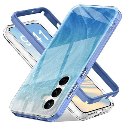 For Samsung Galaxy S24 Case Gradient Feather Pattern PC+TPU Protective Cover