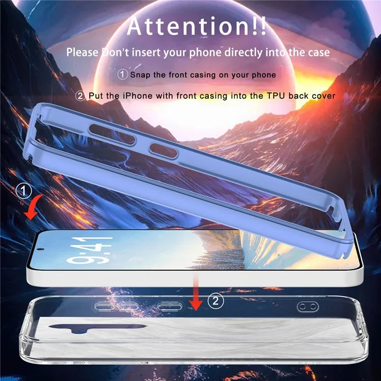 For Samsung Galaxy S24 Case Gradient Feather Pattern PC+TPU Protective Cover