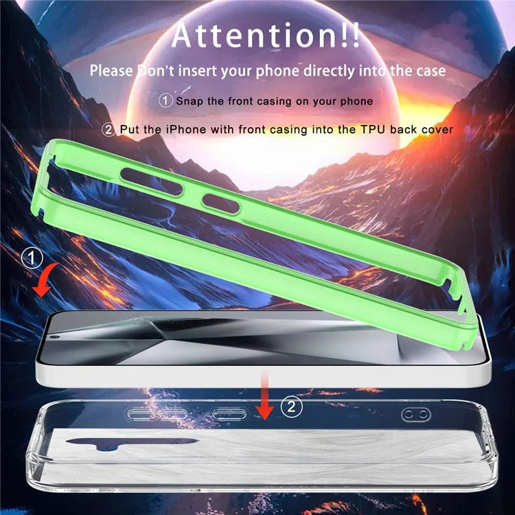 For Samsung Galaxy S24 Case Gradient Feather Pattern PC+TPU Protective Cover